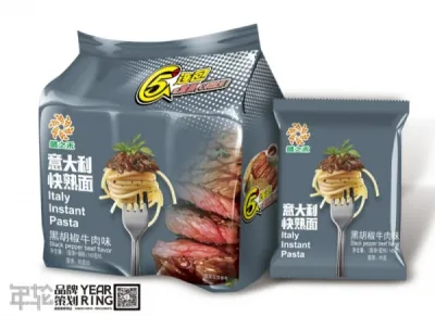 Quick-cook Pasta, black pepper beef